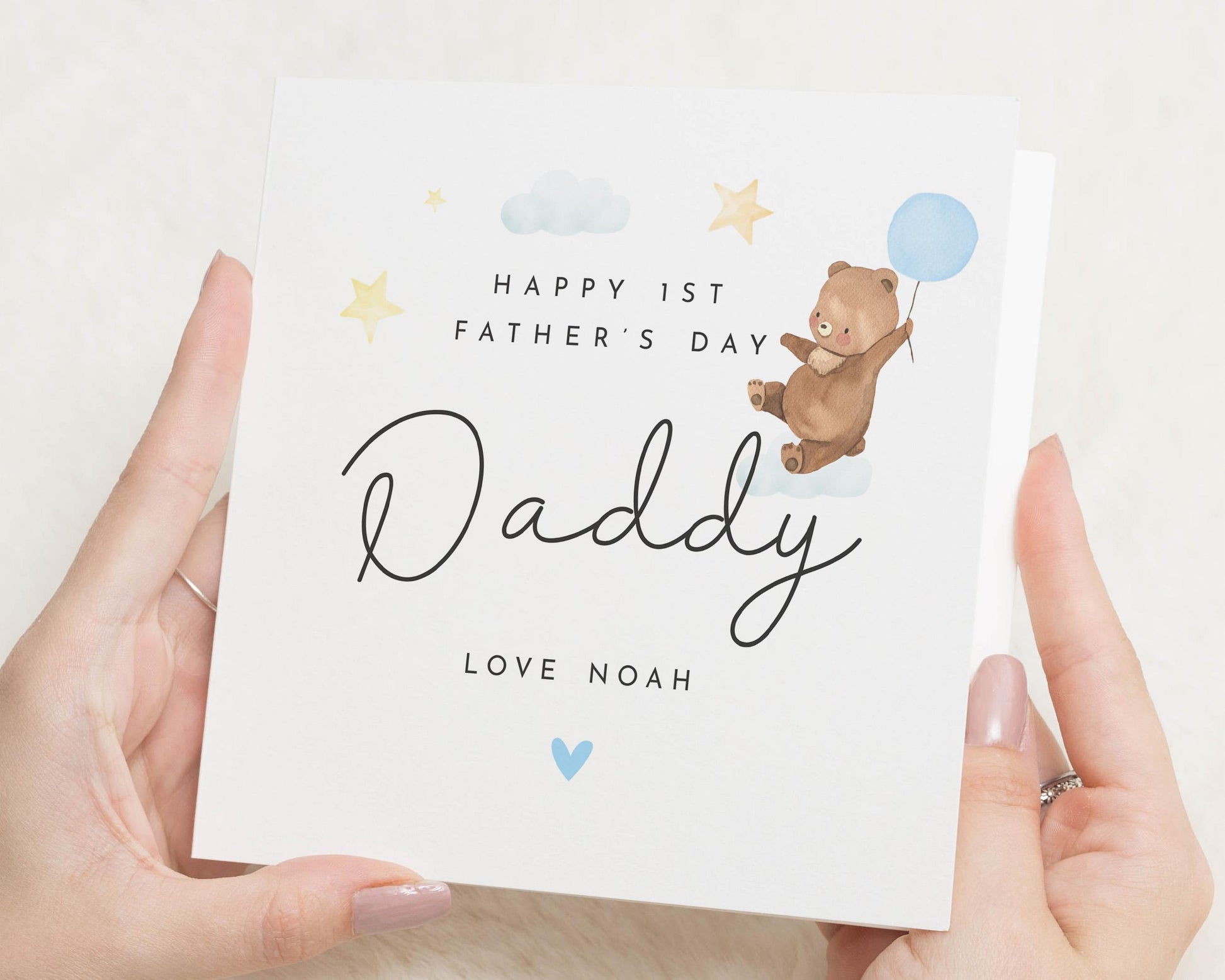 First Fathers Day Card, 1st Fathers Day Card from Baby, Personalised Fathers Day Card, Daddy Bear Card, Cute Fathers Day Card