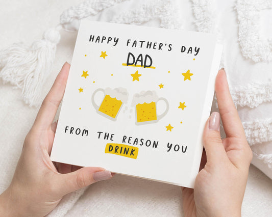 Funny Fathers Day Card, Fathers Day Card for Dad, Fathers Day Card from Kids, Beer Card for Dad, Fathers Day Card for Him