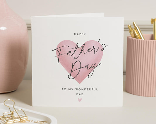 Fathers Day Card, Fathers Day Card for Dad, Fathers Day Card from Daughter, Fathers Day Card from Son, Simple Fathers Day Card