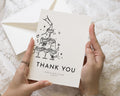 Personalised Wedding Thank You Cards, Wedding Thank You Cards, Folded Wedding Thank You Cards, Champagne Tower Thank You Card, Minimal