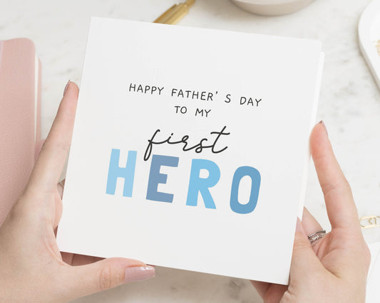 Fathers Day Card for Dad, Happy Fathers Day Card, Daddy Fathers Day Card, Papa Card, First Hero Card from Baby, Son or Daughter