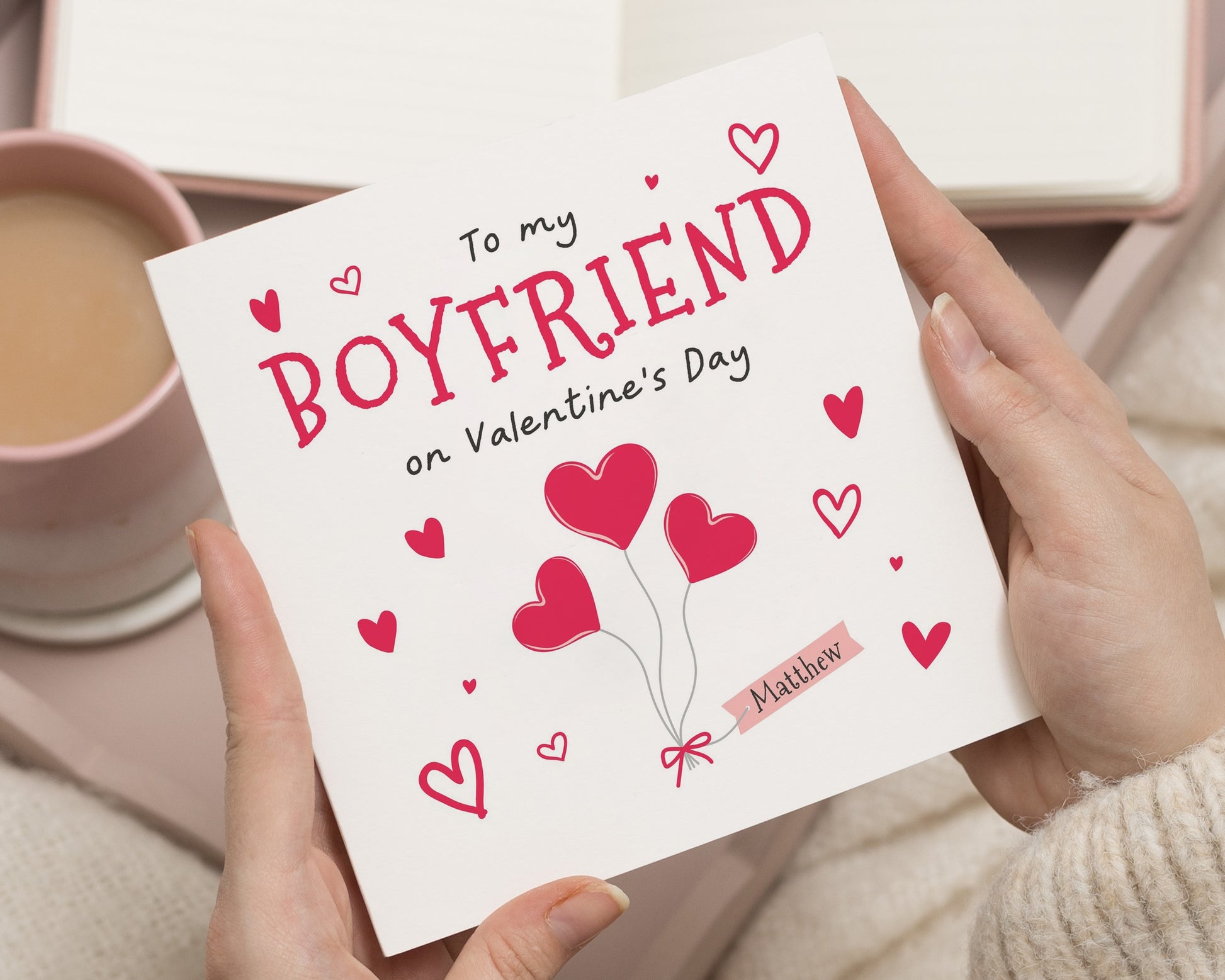 Valentines Day Card for Boyfriend, Boyfriend Valentines Card, Personalised Valentines Card for Him, Cute Valentines Card for Boyfriend