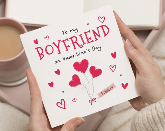 Valentines Day Card for Boyfriend, Boyfriend Valentines Card, Personalised Valentines Card for Him, Cute Valentines Card for Boyfriend