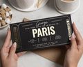 Personalised Paris Gift Voucher, Pack Your Bags Ticket, Holiday Reveal, Gold Foil, Gift For Her, Birthday Surprise, Travel Gift