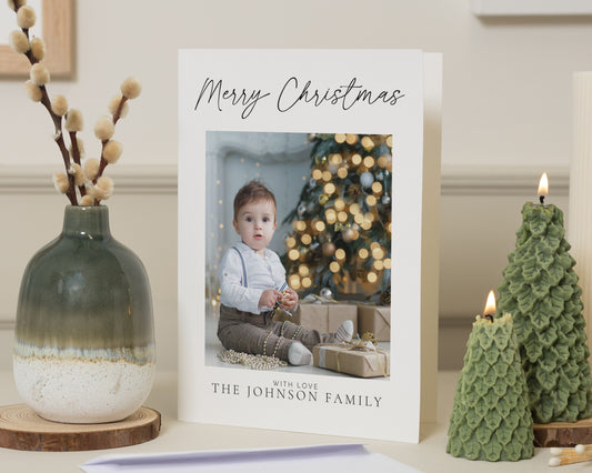 Personalised Photo Christmas Card, Merry Christmas Card, Family Christmas Card, Custom Card, Pack of 10, 20, 50 or 100