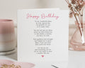 Birthday Card for Mum, Mum Birthday Card, Birthday Card for Her, Poem Birthday Card, Personalised Birthday Card for Mum