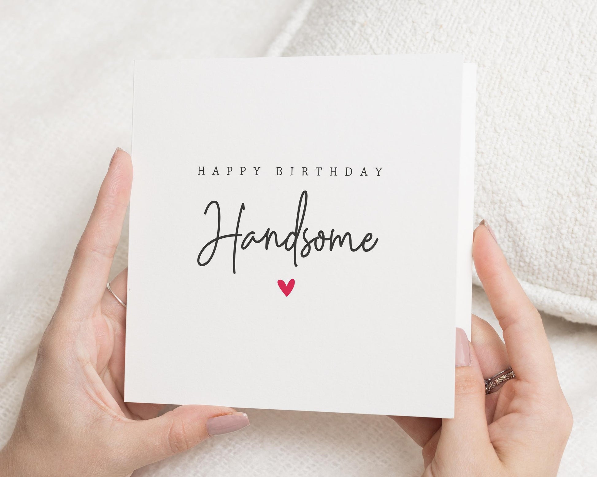 Birthday Card for Him, Happy Birthday Handsome Card, Birthday Card for Boyfriend, Husband, Romantic Birthday Card for Men