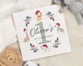 1st Christmas Card for Boy, Personalised Baby Christmas Card, Safari Animal Christmas Card, First Christmas Card, Cute Baby Card