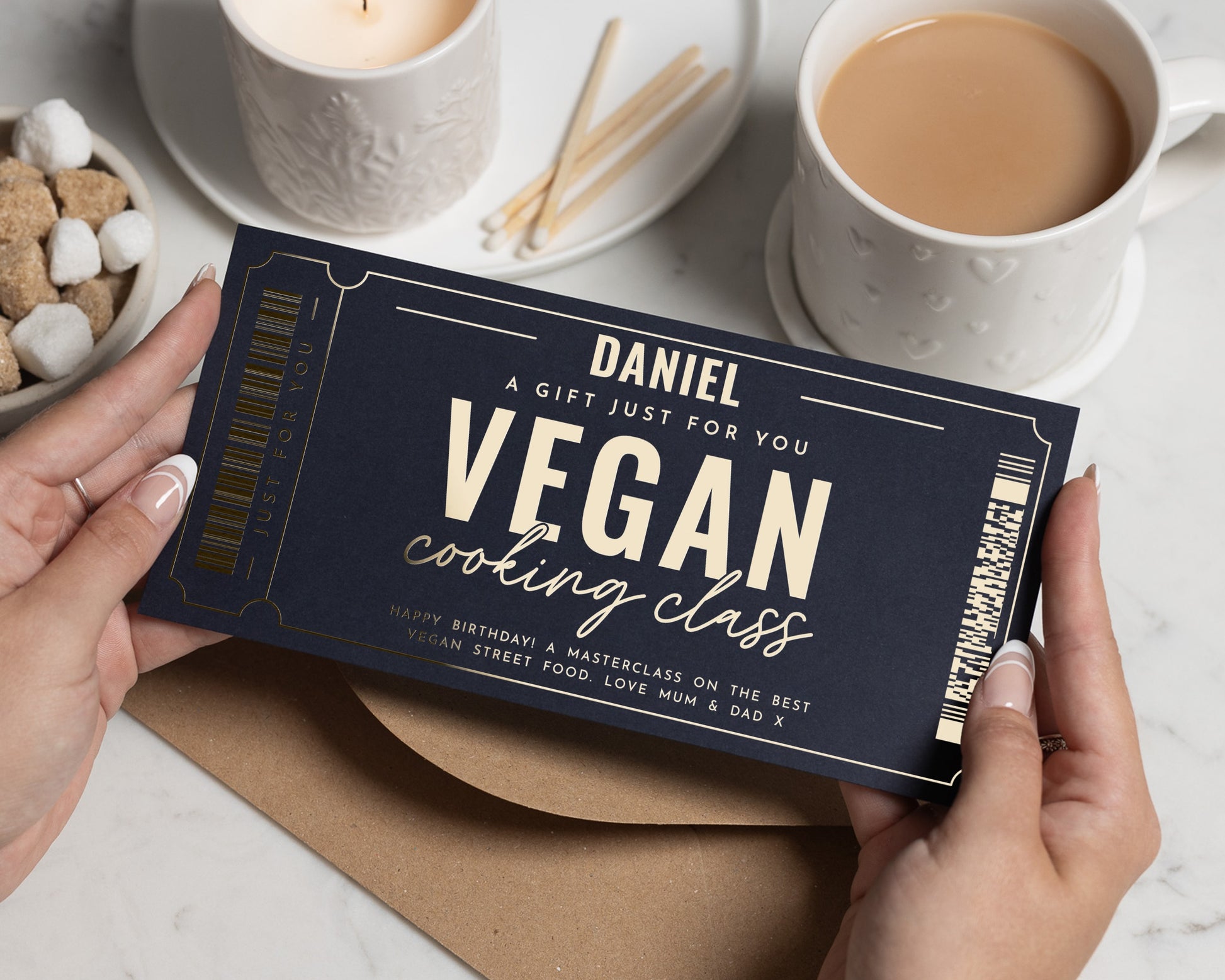 Birthday Gift Voucher, Personalised Gift Voucher, Cooking Class Gift Voucher, Vegan Cooking Class, Gift Experience for Him, Foodie Gift