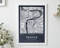 Personalised Map Print, Custom Location Map, Navy Blue Wall Art, Stag Weekend Gift, Travel Keepsake, White Framed Print