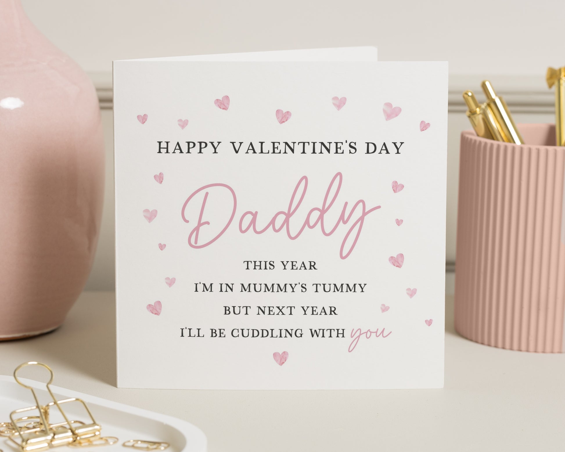 Valentines Day Card for Daddy, From the Bump Valentines Card, Cute Valentines Card for Dad, Personalised Daddy Valentines Card