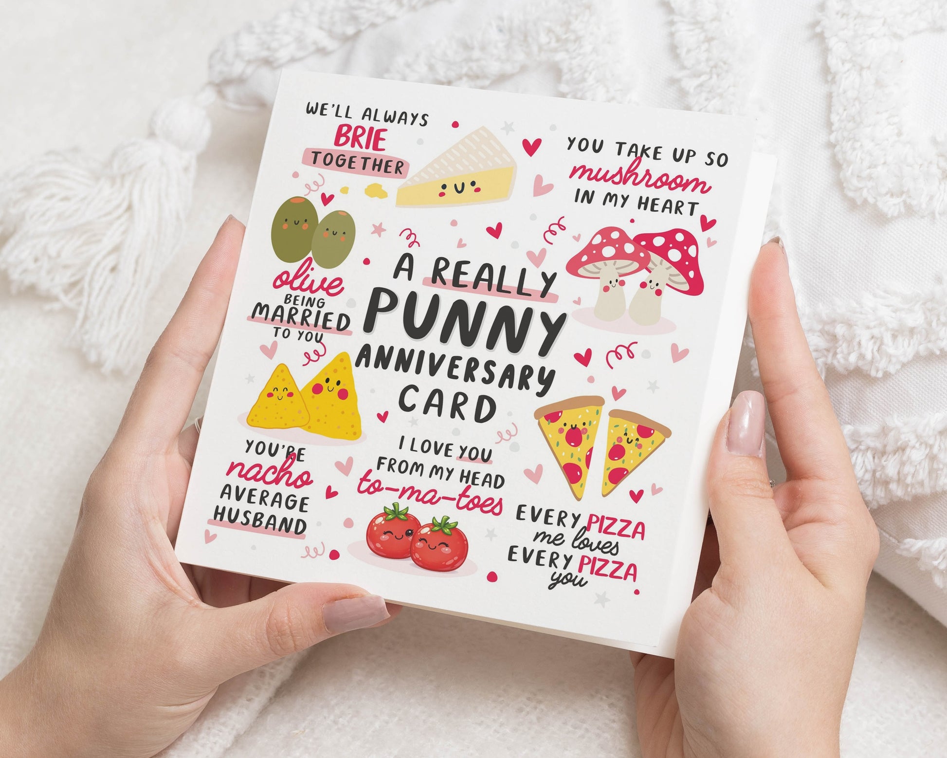 Anniversary Card, Funny Pun Anniversary Card, Cute Food Anniversary Card, Romantic Card for Husband Wife Partner, Cute Anniversary Card