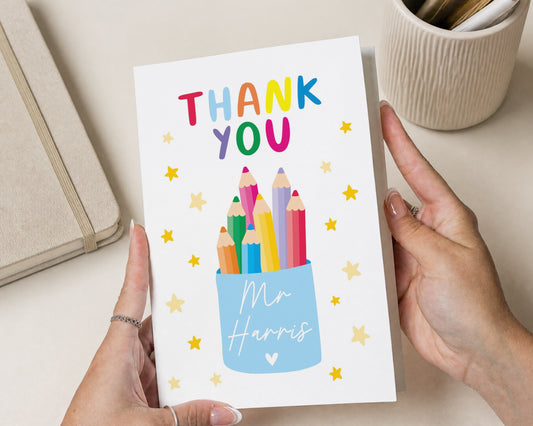 Teacher Thank You Card, Thank You Card for Teacher, Personalised Teacher Card, School Thank You Cards, Nursery Teacher Thank You Card