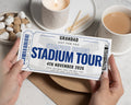 Personalised Stadium Tour Gift Voucher, Birthday Gift for Grandad, Custom Football Experience Ticket