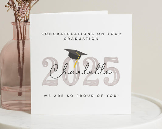 Graduation Card Personalised, Graduation Card for Her, Graduation Card for Daughter, Congratulations Card, Class of 2025 Card