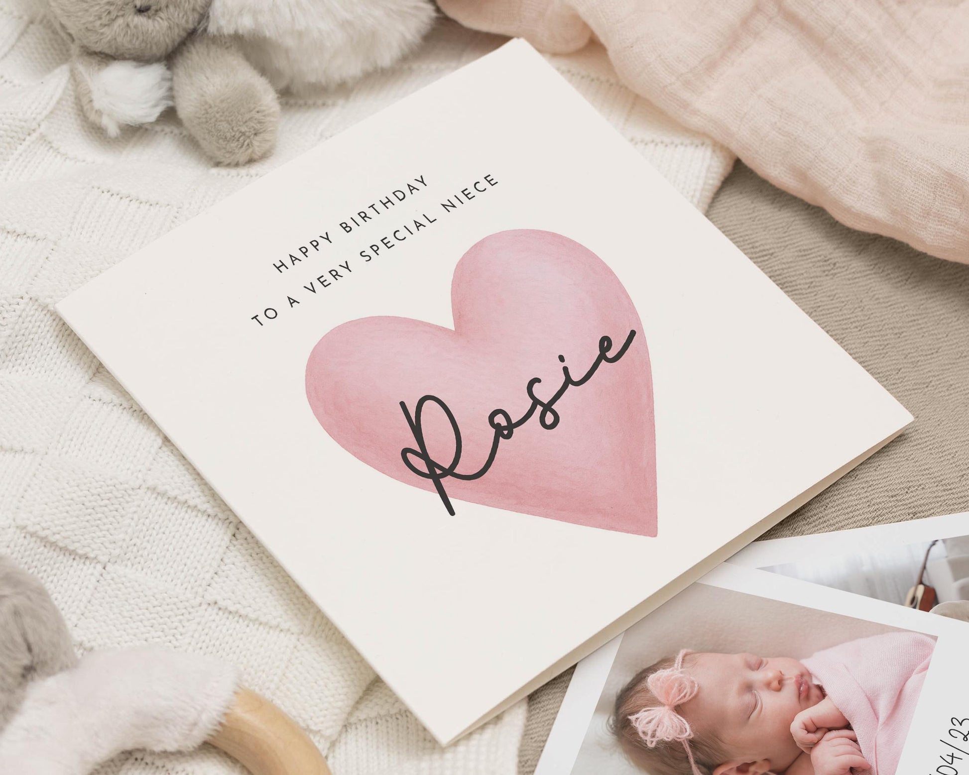 Birthday Card for Niece, Special Niece Birthday Card, Personalised Birthday Card for Girl, Cute Heart Birthday Card, Niece Birthday
