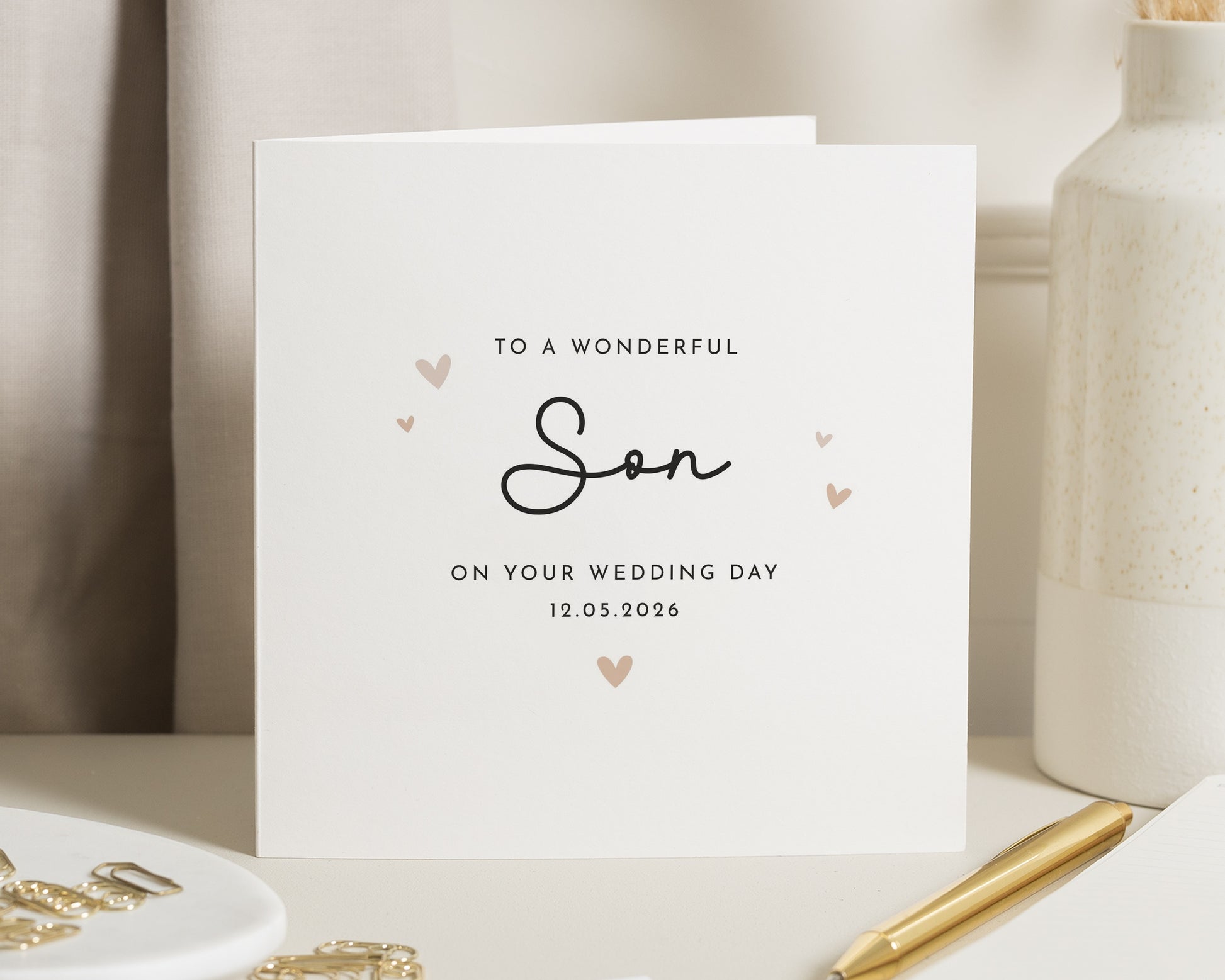 Wedding Card for Son, To a Wonderful Son on Your Wedding Day, Personalised Wedding Card, Son Wedding Card, Wedding Day Card for Him