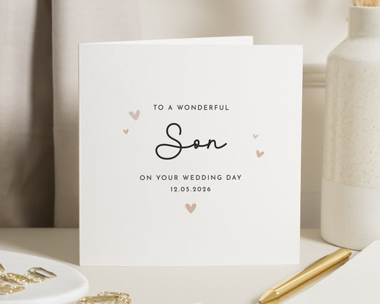 Wedding Card for Son, To a Wonderful Son on Your Wedding Day, Personalised Wedding Card, Son Wedding Card, Wedding Day Card for Him