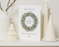 Personalised Christmas Card for Family, Family Christmas Cards, Merry Christmas Card, Christmas Wreath Card, Happy New Year Card