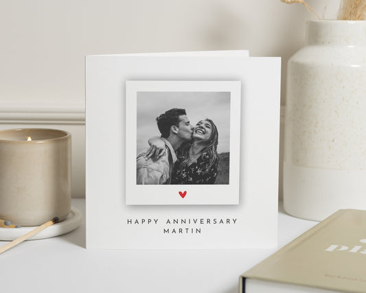Anniversary Card, Personalised Anniversary Card, Photo Anniversary Card, Anniversary Card for Husband, Wife, Boyfriend, Girlfriend, Partner