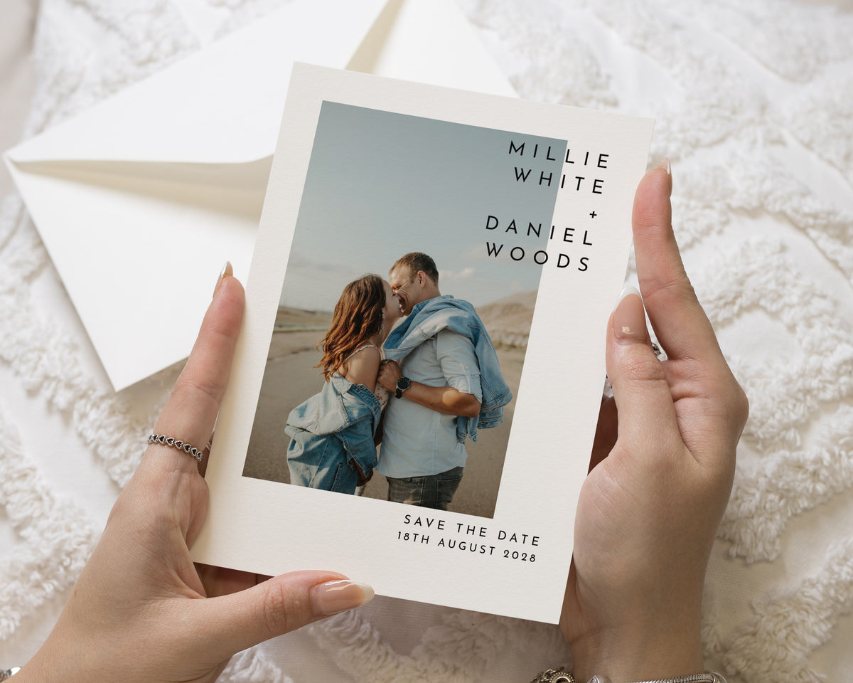 Personalised Save the Date Card, Wedding Save the Date Card, Custom Photo Save the Date Card, Simple Minimal Save the Dates