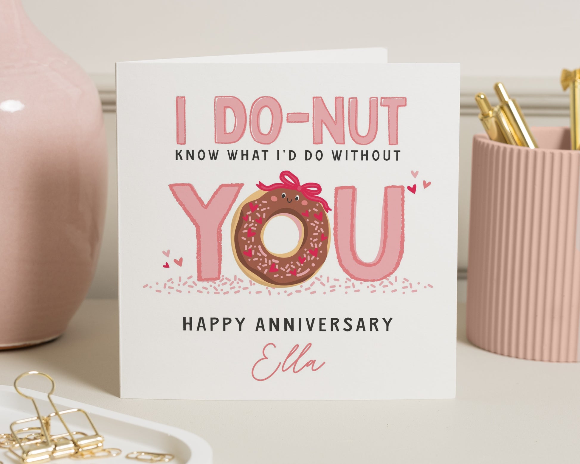 Anniversary Card for Her, Funny Anniversary Card, Personalised Anniversary Card, Cute Anniversary Card, I Do Nut Card