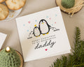 Christmas Card for Daddy, Penguin Christmas Card, Personalised Christmas Card for Dad, Merry Christmas Card from Kids, Cute Daddy Card
