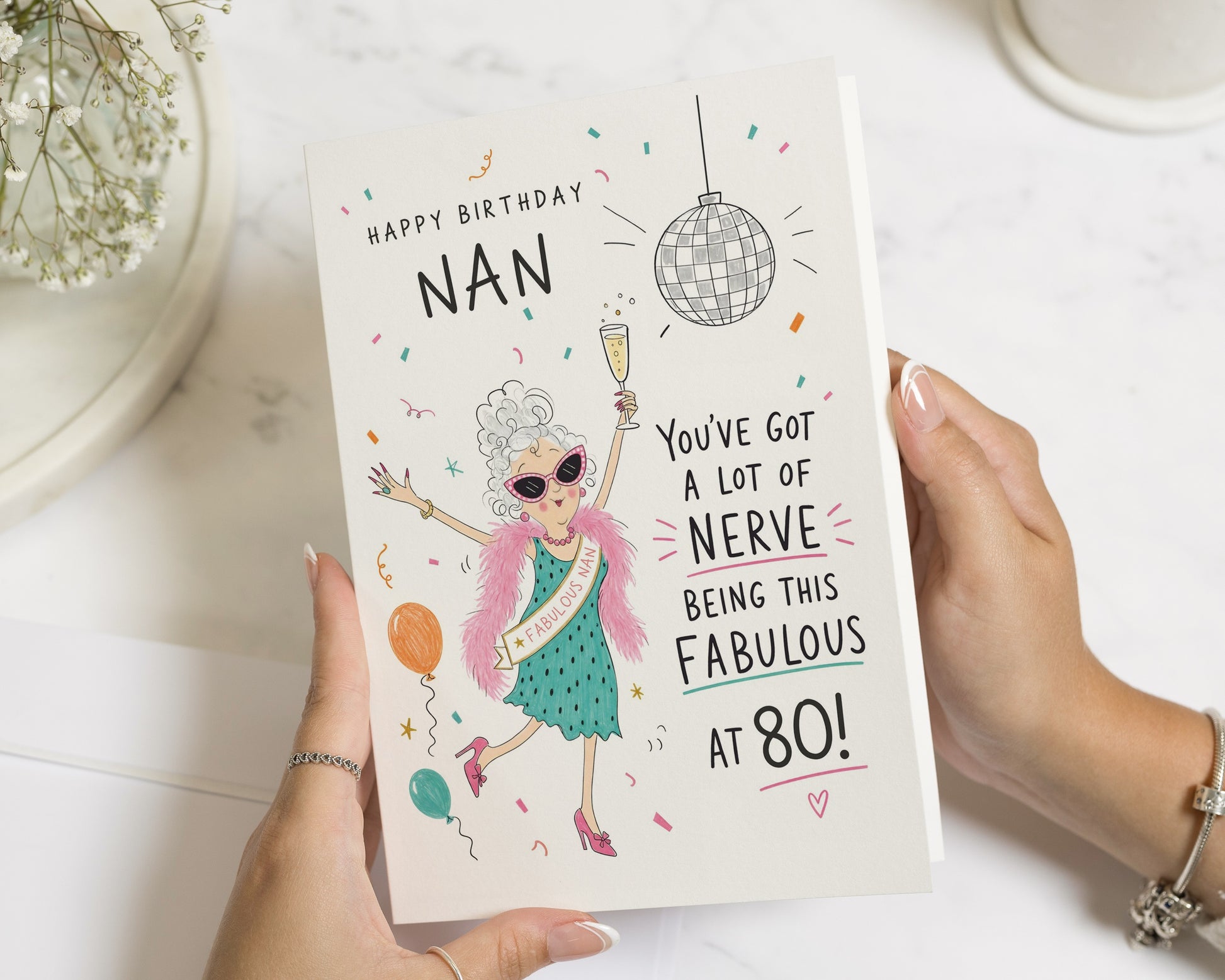 80th Birthday Card for Nan, Nan Birthday Card, Birthday Card for Grandma, Funny Birthday Card for Her, Personalised 80th Card