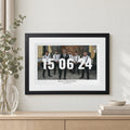 Personalised Wedding Photo Print, Custom Print From Your Photo, Groomsmen Gift, Wedding Date Wall Art, Black Framed Print With Mount