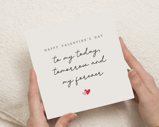 Valentines Day Card for Partner, Romantic Valentines Card, Valentines Card for Him, Valentines Card for Her, To My Forever Card
