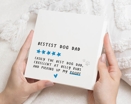 Dog Dad Birthday Card, Best Dog Dad Card, Funny Card for Him, Dog Dad Fathers Day Card, Personalised Card from the Dog
