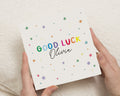 Personalised Good Luck Card, Good Luck Card for Her, Custom Name Card, Colourful Star Card, Encouragement Card, Congratulations Card