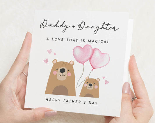 Fathers Day Card from Daughter, Daddy and Daughter Card, Cute Bear Fathers Day Card, Fathers Day Card for Dad, Happy Fathers Day Card