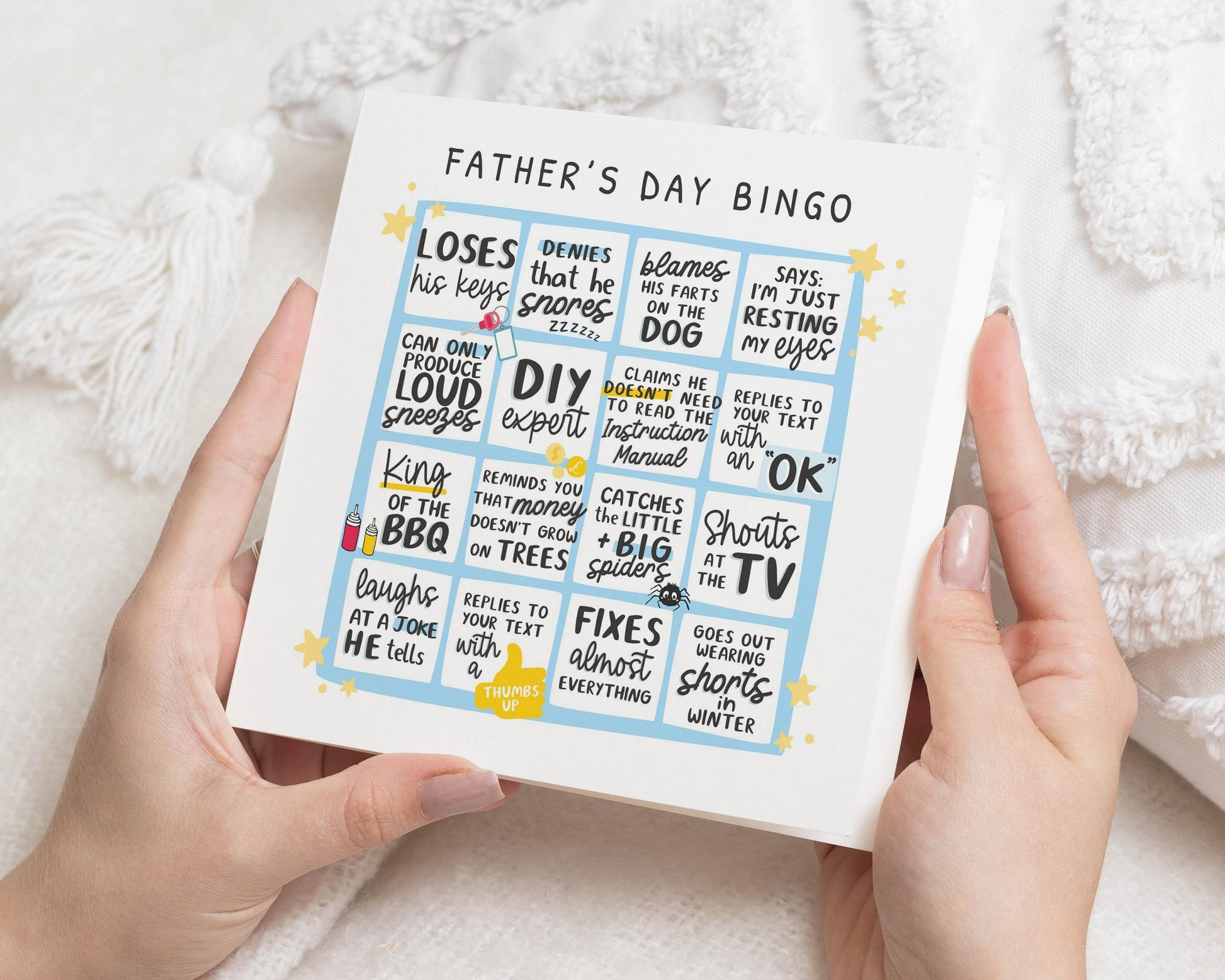 Fathers Day Card, Funny Fathers Day Card, Fathers Day Bingo Card, Card for Dad, Dad Birthday Card, Card for Him, Personalised Dad Card