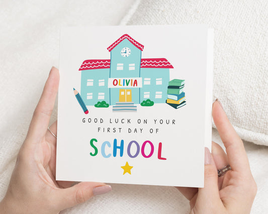 Good Luck Card for School, First Day of School Card, Personalised Good Luck Card, Good Luck Card for Kids, School Card for Girl