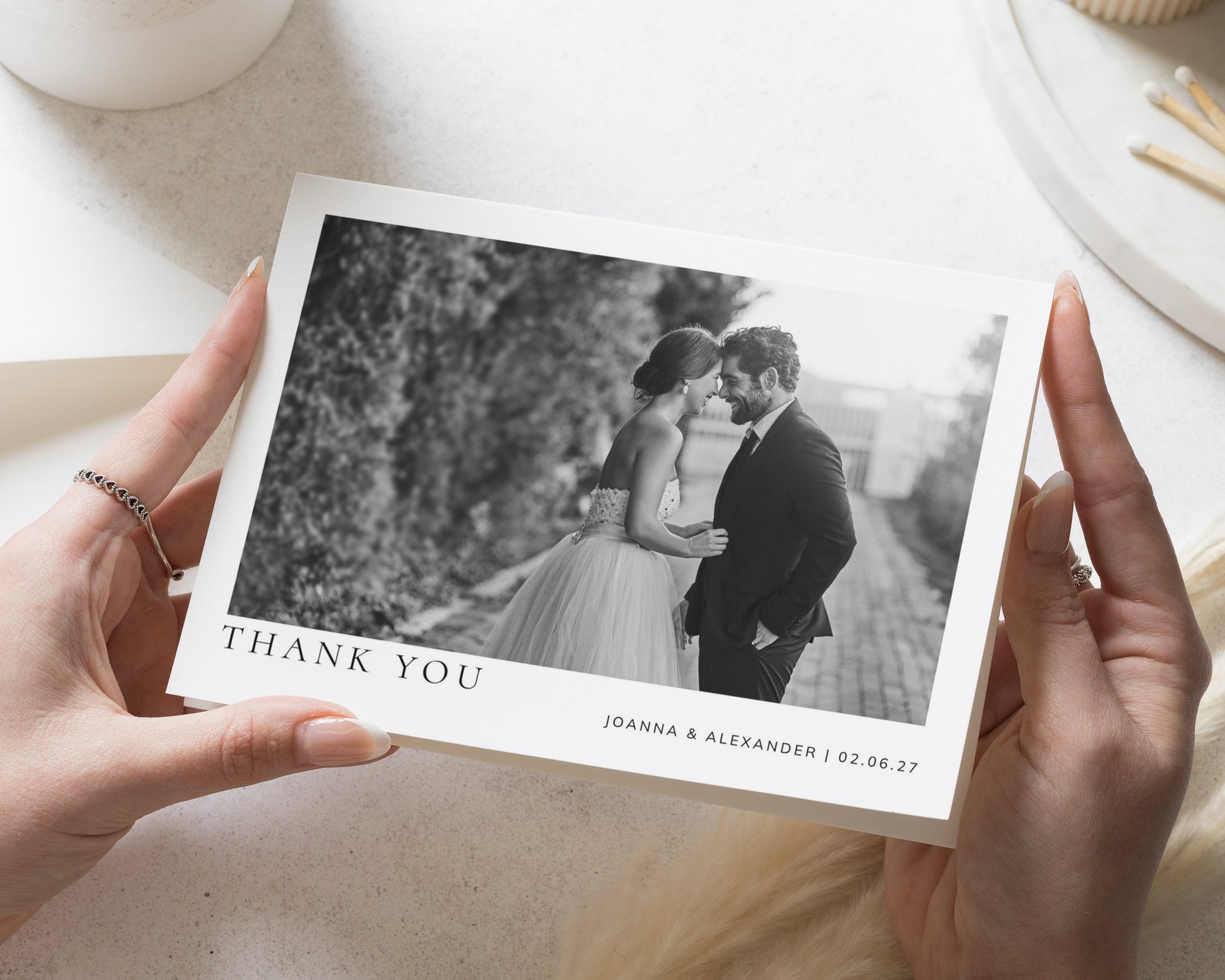 Personalised Wedding Thank You Cards, Photo Wedding Thank You Card, Personalised Thank You Cards, Folded Wedding Thank You Cards