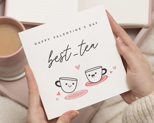 Valentines Day Card, Best Friend Valentines Card, Cute Valentines Card, Funny Valentines Card, Best Tea Card, Card for Her, Card for Him