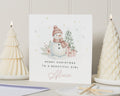 Christmas Card for Girl, Personalised Christmas Card, Merry Christmas Card for Daughter, Cute Snowman Card, Christmas Card for Kids
