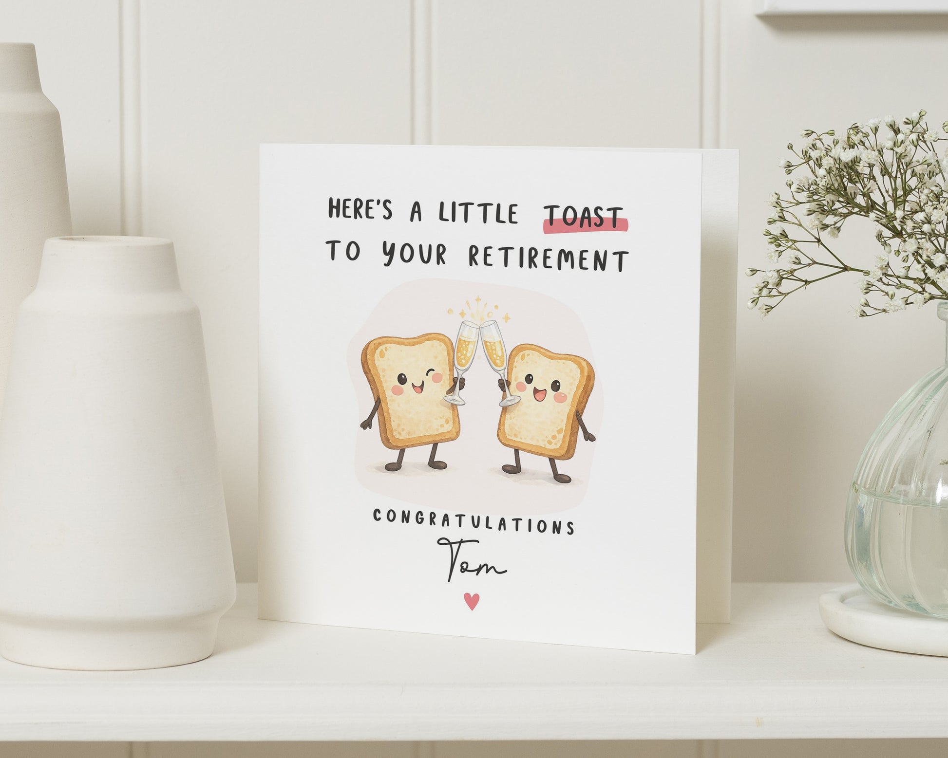 Retirement Card, Funny Retirement Card, Retirement Card for Him, Retirement Card for Her, Personalised Retirement Card, Toast Pun Card