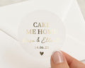 Wedding Cake Sticker, Personalised Wedding Sticker, Gold Foil Wedding Label, Custom Wedding Favour Sticker, Cake Box Sticker