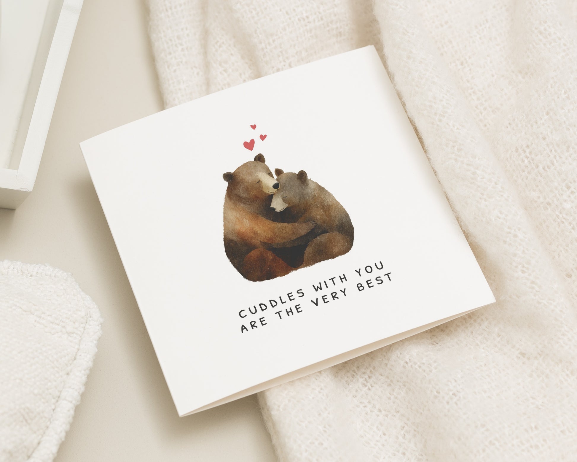 Anniversary Card, Cute Bear Card, Romantic Card for Partner, Cuddles Card, Valentines Day Card, Card for Boyfriend, Card for Girlfriend