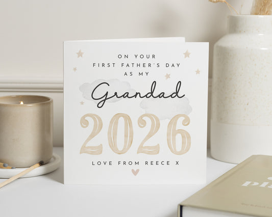 First Fathers Day Card for Grandad, Personalised Fathers Day Card, Custom Card 2026, Grandad Fathers Day, Fathers Day Card from Grandchild