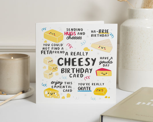 Cheesy Birthday Card, Funny Birthday Card for Friend, Pun Birthday Card, Birthday Card for Him, Birthday Card for Her, Cheese Card