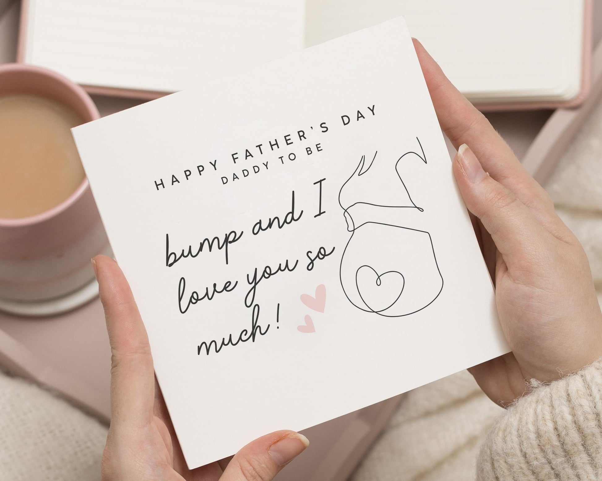 Fathers Day Card Daddy To Be, Fathers Day Card From Bump, Fathers Day Card For Him, Daddy To Be Card, Cute Fathers Day Card