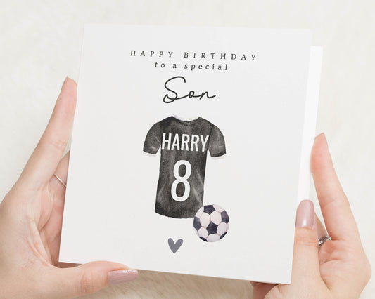Birthday Card for Son, 8th Birthday Card, Personalised Football Birthday Card, Son Birthday Card, Football Card for Boy