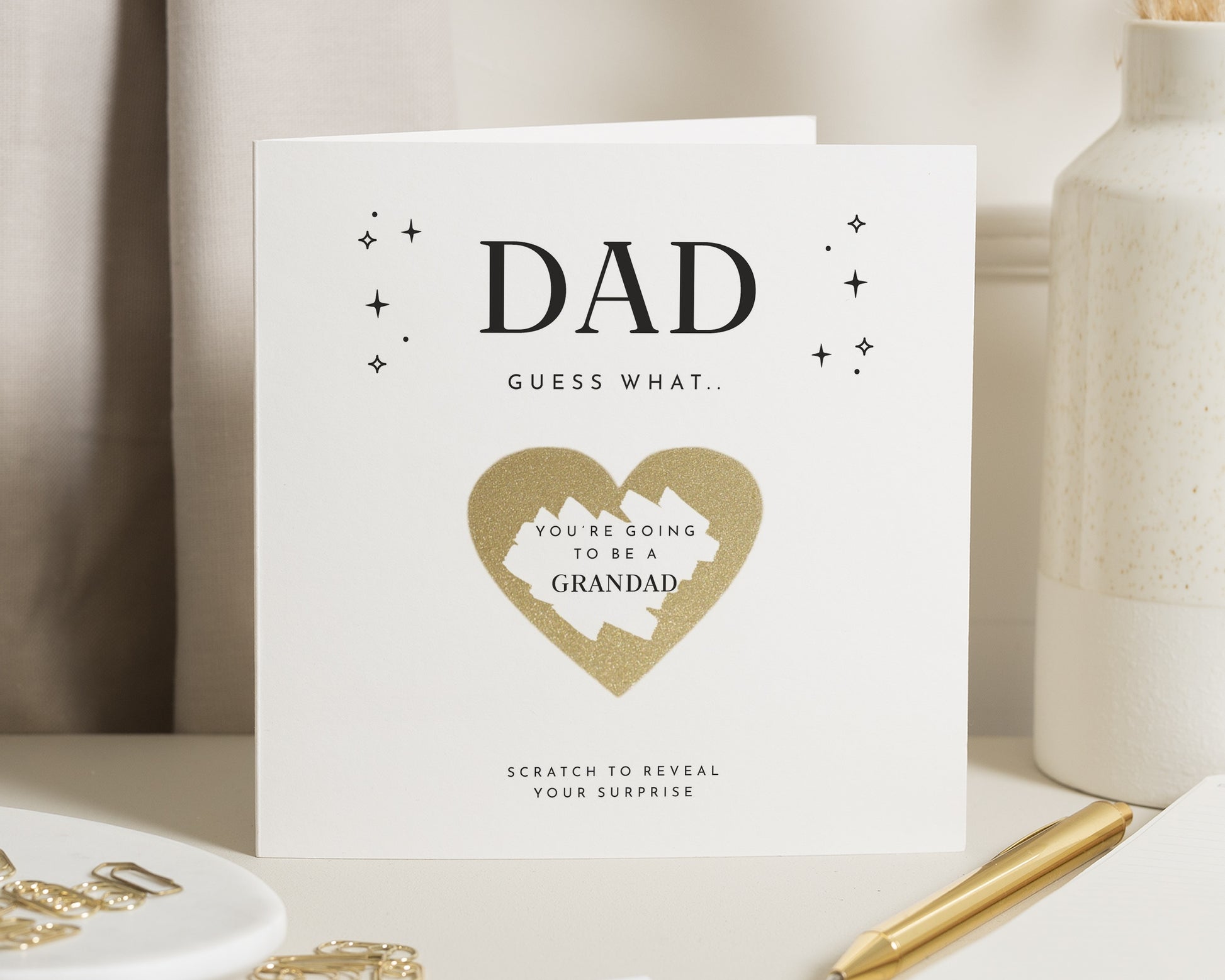Dad Pregnancy Announcement Card, Scratch to Reveal Grandad Card, Baby Reveal Card for Dad, Grandparent Announcement Card, New Baby Card