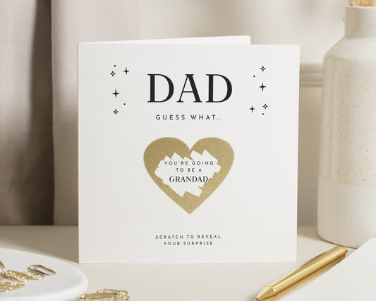 Dad Pregnancy Announcement Card, Scratch to Reveal Grandad Card, Baby Reveal Card for Dad, Grandparent Announcement Card, New Baby Card