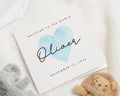 New Baby Card, Personalised Baby Card, Welcome To The World Card, Baby Boy Card, Custom Name Card, Newborn Card, Baby Shower Card
