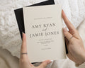 Ivory Wedding Invitations with Black Envelopes, Minimalist Wedding Invites, Elegant Typography, Personalised Invitation Suite