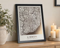 Personalised Gold Foil Map Print, Custom Location Map, Ivory Wall Art, New Home Gift, Anniversary Gift, Black Framed Print
